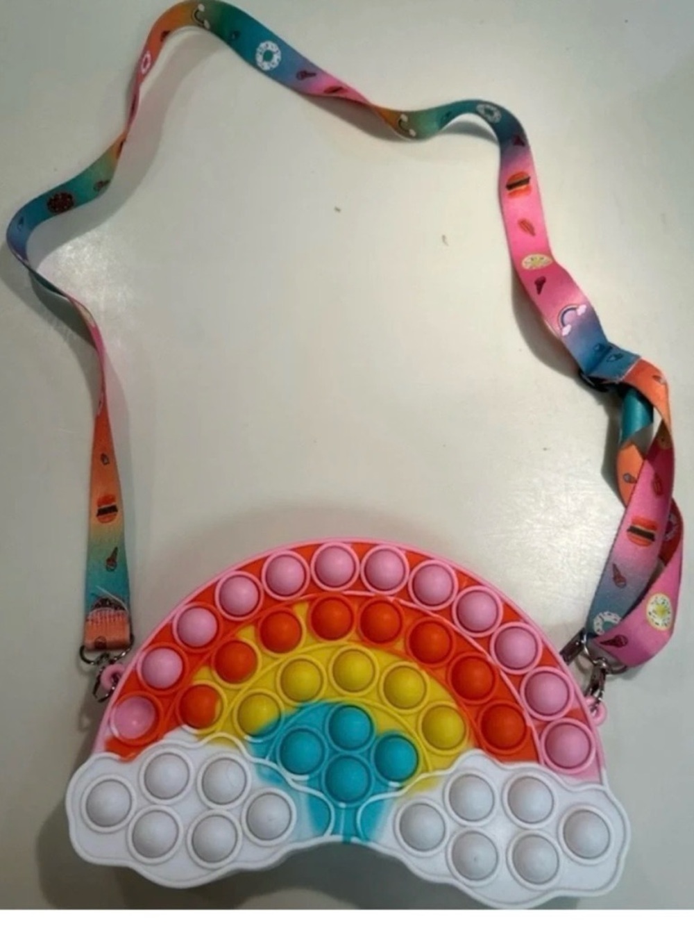 Girls Rainbow Pop It Purse Bag with Strap fun gift sensory